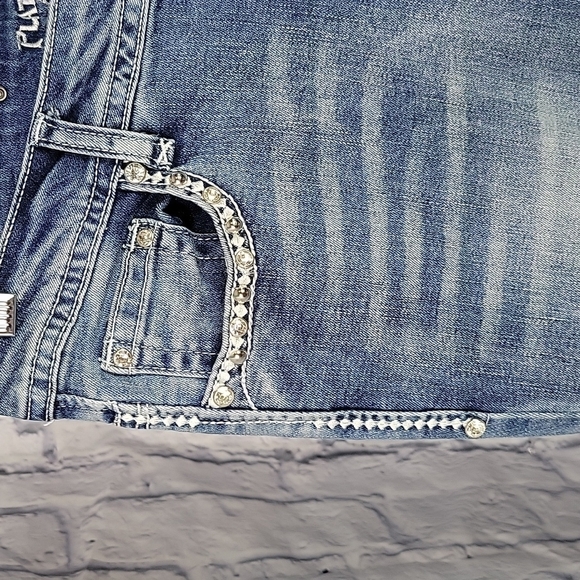 PLATINUM PLUSH MOM LA Gemstone Encrusted Jeans Size 5 - Picture 3 of 13